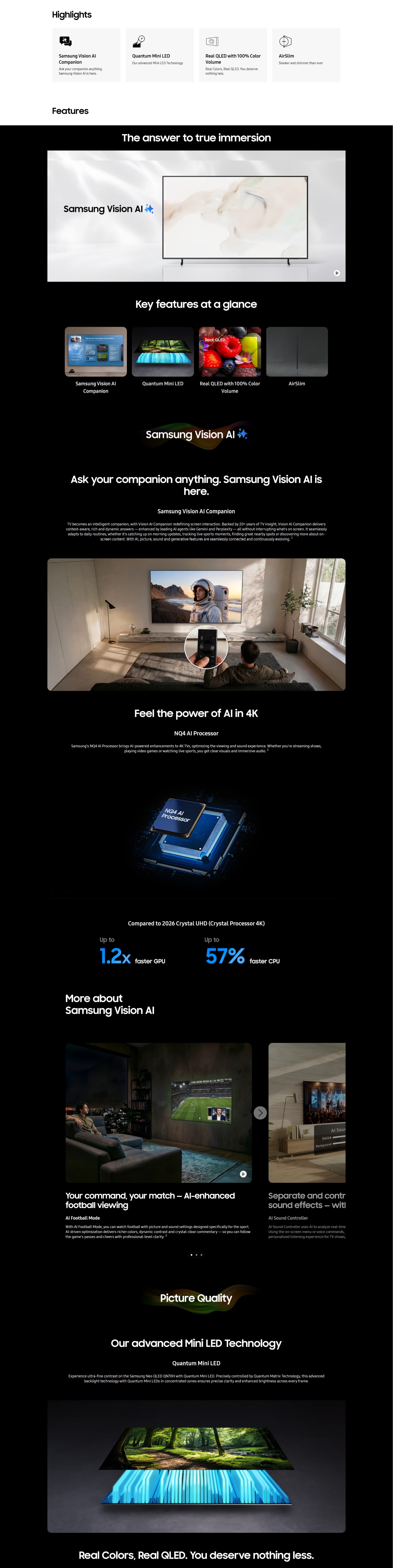 SAMSUNG QN70H Neo QLED 4K Smart TV 2026